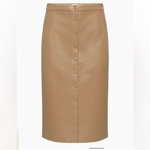 Aritzia vegan leather pencil skirt with buttons